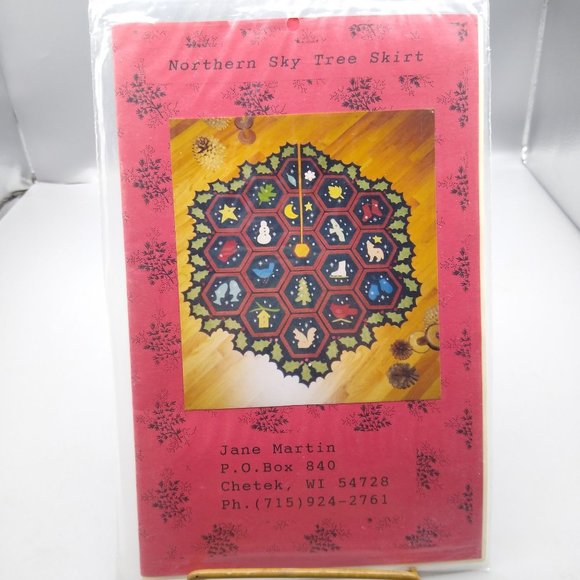 UNCUT Vintage Quilt Sewing Patterns, Northern Sky Tree Skirt, Jane Martin - Picture 2 of 3